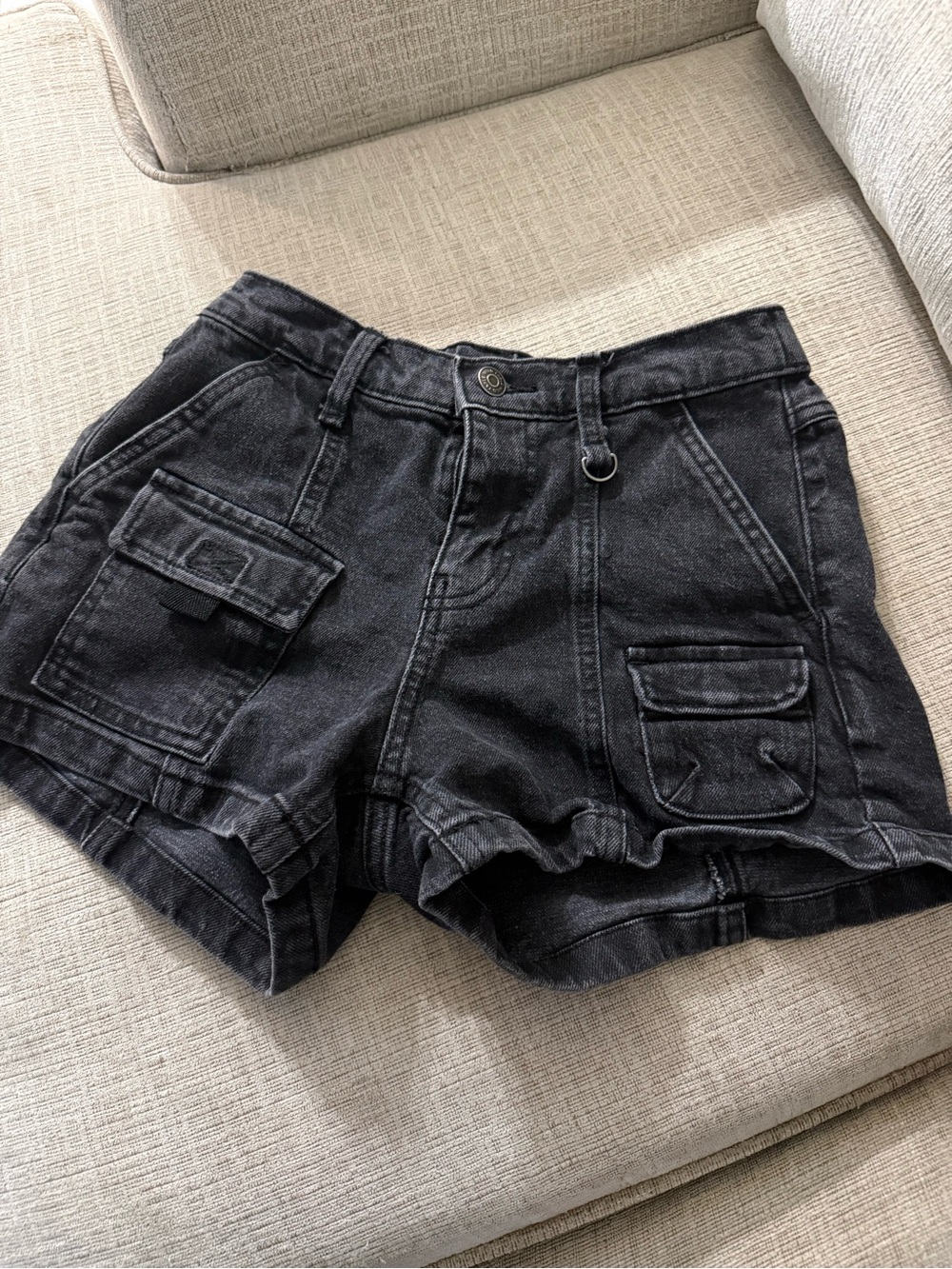 wild fable Black High-Waist Cargo Shorts